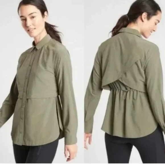 Athleta Tops - Athleta Northstar Women's Shirt Small Olive Green Gorpcore Athleisure Fall